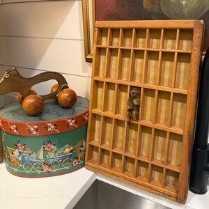 Vintage Wooden Printer's Tray